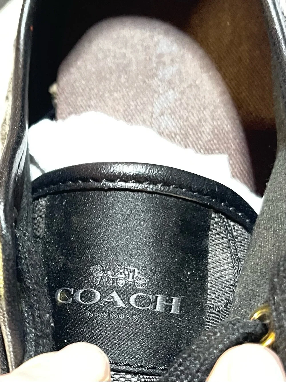 Coach Empire “Clip” Low- Top Sneakers Signature Jacquard canvas Sz6 grey /char